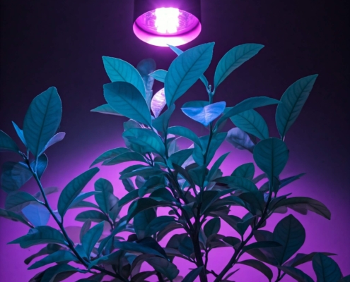 Zitronenbaum unter LED-Wachstumslampen